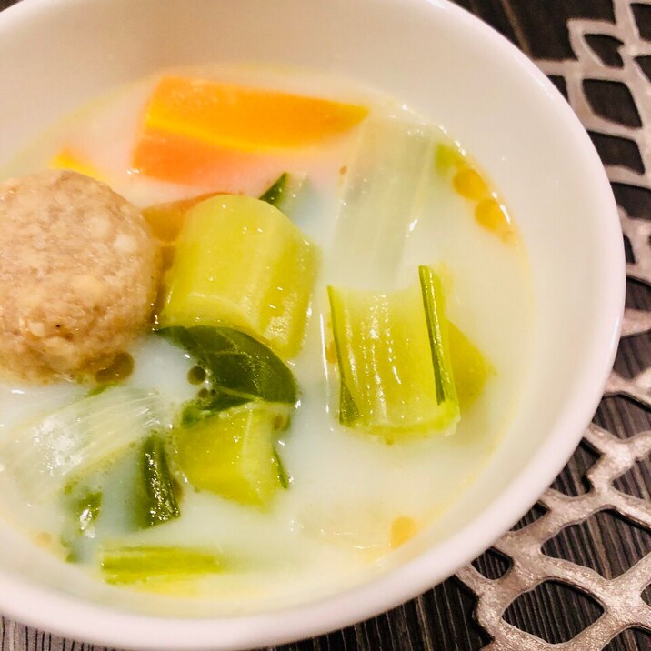 余ったルーで☆青梗菜の中華風クリームスープ